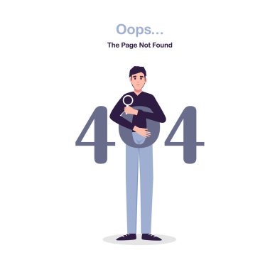 İnsan vektörlü 404 hata sayfası. Hata kavramı 404, sayfa bulunamadı, çevrimiçi servis bildirimi.