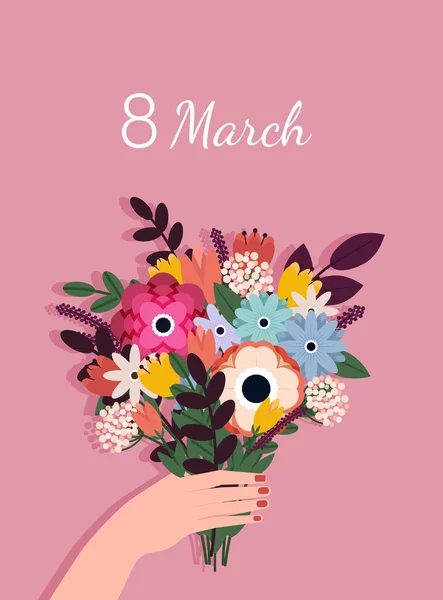 Όμορφη Μοντέρνα Σειρά Ευχετήρια Κάρτα Για Μαρτίου Παγκόσμια Ημέρα Γυναικών — Διανυσματικό Αρχείο