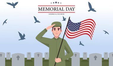 Anma Günü - Hatırla ve Onur Posteri. Ulusal Amerikan bayramı. Amerikan bayrağı.