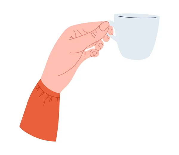 Trinken Sie Der Hand Menschen Die Einen Cocktail Aus Glas — Stockvektor