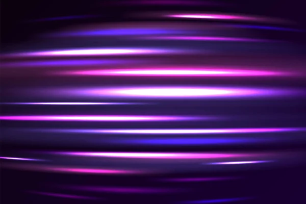 五彩缤纷的光线带着运动效果 霓虹灯的发光线条背景 高速光迹效果 — 图库矢量图片
