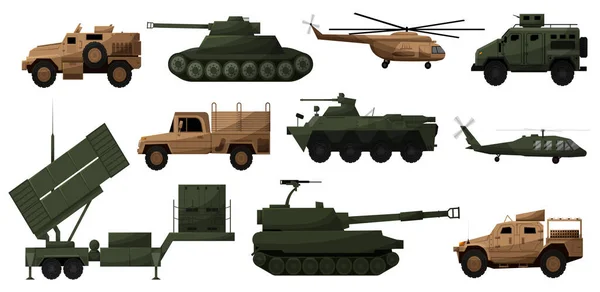 Equipo Producción Militar Nuevo Tipo Arma Ilustración Vectorial Plana — Vector de stock