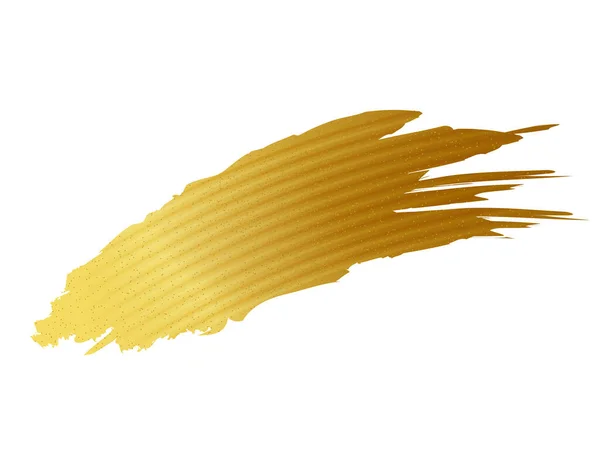 Gold Paint Brush Stroke Abstract Gold Glittering Textured Art Illustration — Stock Vector