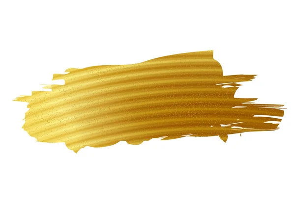 Pincel Dourado Abstrato Ouro Brilhando Ilustração Arte Texturizada Mancha Tinta — Vetor de Stock