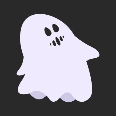 Karikatür cadılar bayramı hayaleti, hayalet hayalet ruh ve gizemli hayalet. Korkunç hayalet karakter, komik hayalet, sevimli gülümseme Cadılar Bayramı korkutma Cadılar Bayramı maskotu çizim seti.