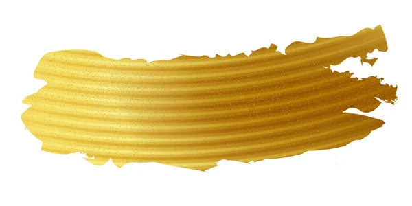 ゴールドペイントブラシストローク 抽象金輝くテクスチャアートイラスト 輝く質感でゴールドペイントスミア — ストックベクタ