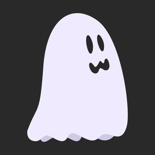 Cartoon Halloween Geest Spookachtige Geest Mysterieuze Fantoom Enge Geest Karakter — Stockvector