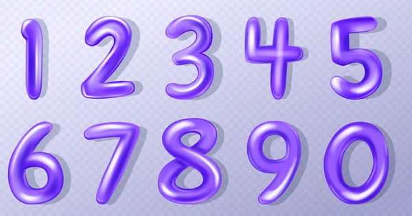 Blue Number Balloons Numéros Rendu Blue Volume Fête Anniversaire Fête — Image vectorielle
