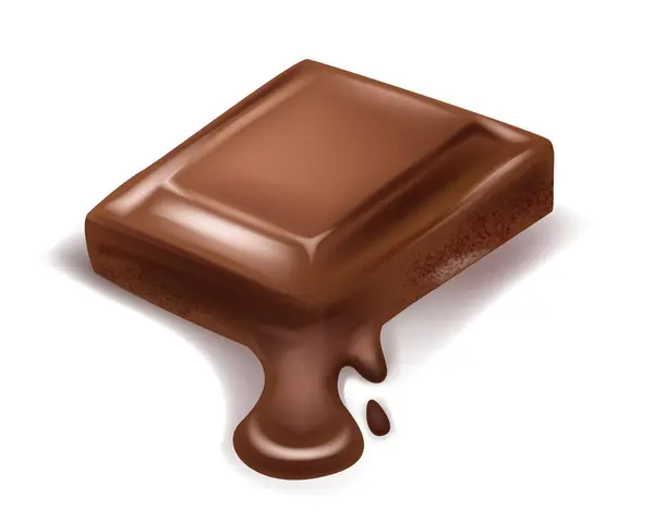 Chocolate Pedaços Aparas Conjunto Vetores Realista Respingo Horizontal Vertical Chocolate — Vetor de Stock