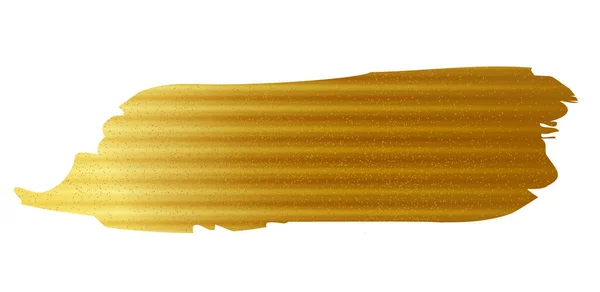Gold Paint Brush Stroke Abstract Gold Glittering Textured Art Illustration — Stock Vector