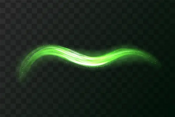 Hellgrüner Twirl Kurvenlichtwirkung Der Grünen Linie Leuchtend Grüner Kreis Abstrakte — Stockvektor