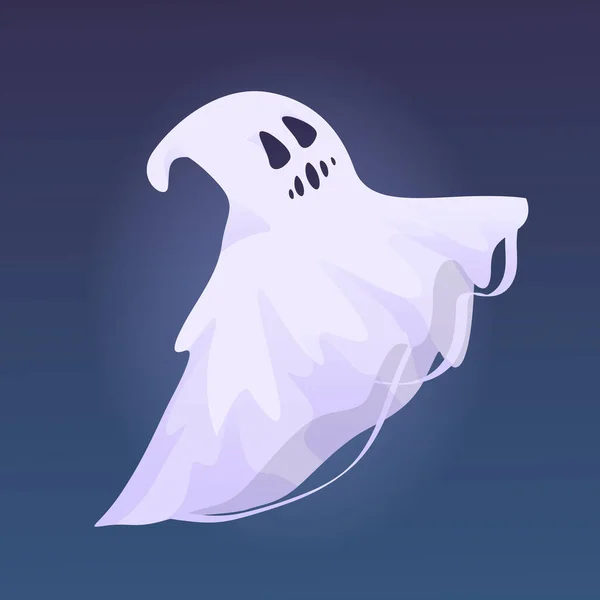 Fantôme Effrayant Halloween Isolé Personnages Costumes Halloween Effrayant Monstre Fantomatique — Image vectorielle