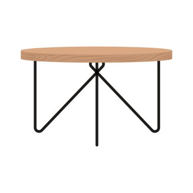 Masa mobilyası. İzole edilmiş bir iç mekan için iç mekan. Moda mobilya tasarımcısı. Modern yüzyılın ortasında oturma odası mobilyalarının vektör çizimi.