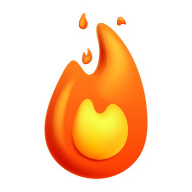 3D vektörünü ateşle. Çizgi film 3d izole vektör çizimi