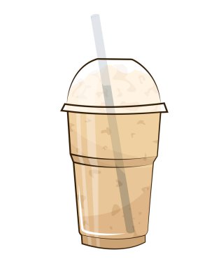 Sıcak ve soğuk kahve içeceği. Bardak vektörü düz simgesini iç. Vektör illüstrasyonu EPS10