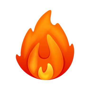 3D vektörünü ateşle. Çizgi film 3d izole vektör çizimi