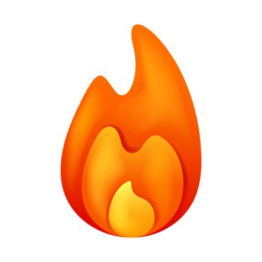 3D vektörünü ateşle. Çizgi film 3d izole vektör çizimi