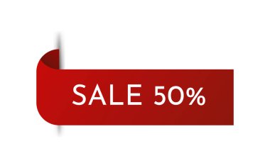 Fiyat etiketi vektörü. Kurdele satışı afişi. İzole vektör illüstrasyonu EPS10