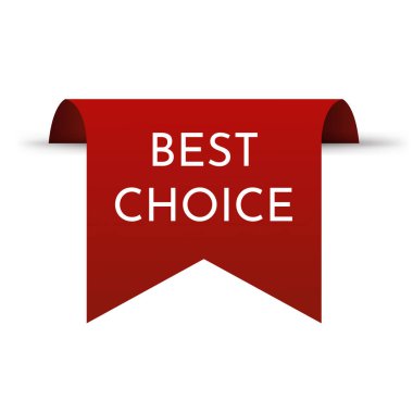 Fiyat etiketi vektörü. Kurdele satışı afişi. En iyi seçenek etiketi. İzole vektör illüstrasyonu EPS10