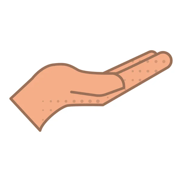 Isolerad Färgad Hand Gest Ikon Platt Design Vektor Illustration — Stock vektor