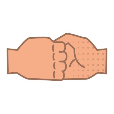 İzole edilmiş renkli el hareketi simgesi Düz Tasarım Vektörü illüstrasyonu