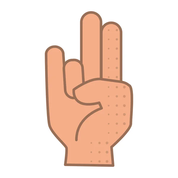 Isolerad Färgad Hand Gest Ikon Platt Design Vektor Illustration — Stock vektor