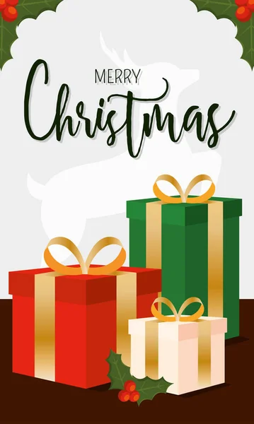Mutlu Noel Davetiyeleri Vector Illüstrasyonları — Stok Vektör
