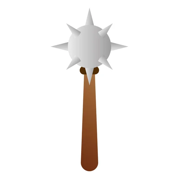 Isolated Mace Weapon Medieval Icon Vector Illustration — Stock Vector