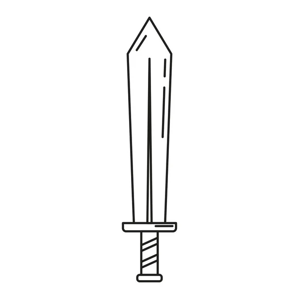 Espada Aislada Arma Icono Medieval Ilustración Vectorial — Vector de stock