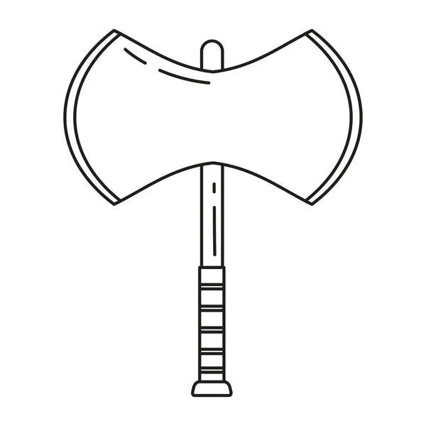 Ilustracja Odizolowanej Broni Siekiery Średniowieczna Ikona Wektora — Wektor stockowy