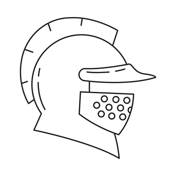 隔离头盔中世纪武器图标矢量插图 — 图库矢量图片