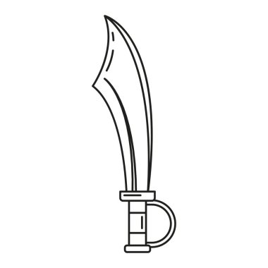 İzole edilmiş kılıç silahı ortaçağ ikonu Vektör illüstrasyonu