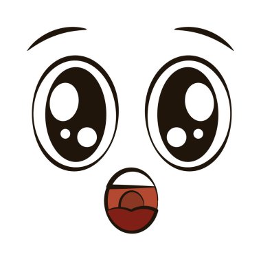 Beyaz düz şaşırmış yüz avatar ifade Vektör illüstrasyonuName