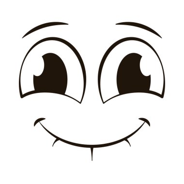 Gülümseyen Vektör çizimi ile düz mutluluk ifadesi