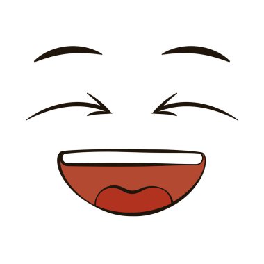 Gülümseyen Vektör çizimi ile düz mutluluk ifadesi