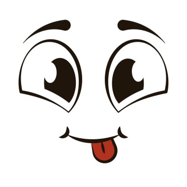 Gülümseyen Vektör çizimi ile düz mutluluk ifadesi