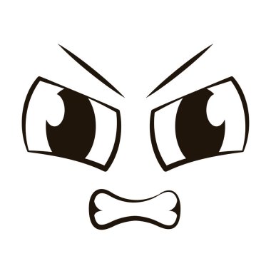 Düz kızgın ifade Avatar Vektör illüstrasyonunu duygulandır