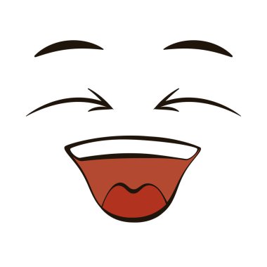 Gülümseyen Vektör çizimi ile düz mutluluk ifadesi