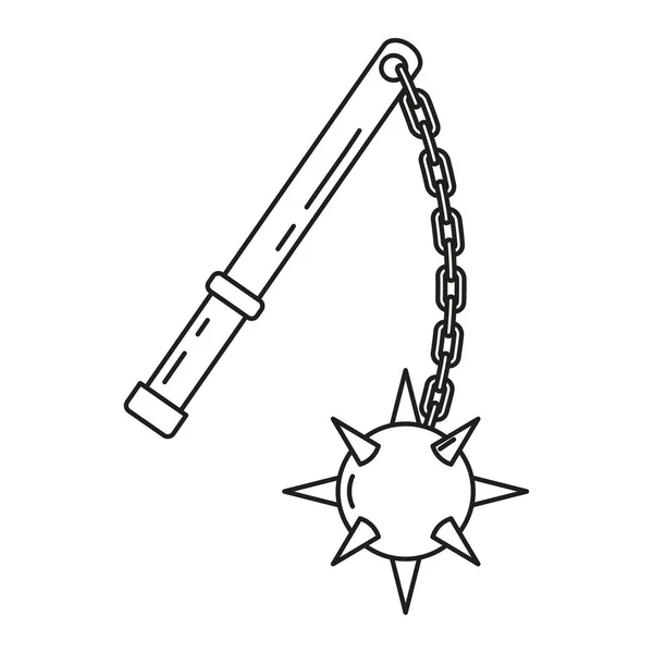 Izolovaný Palcát Zbraň Středověké Ikony Vektorové Ilustrace — Stockový vektor