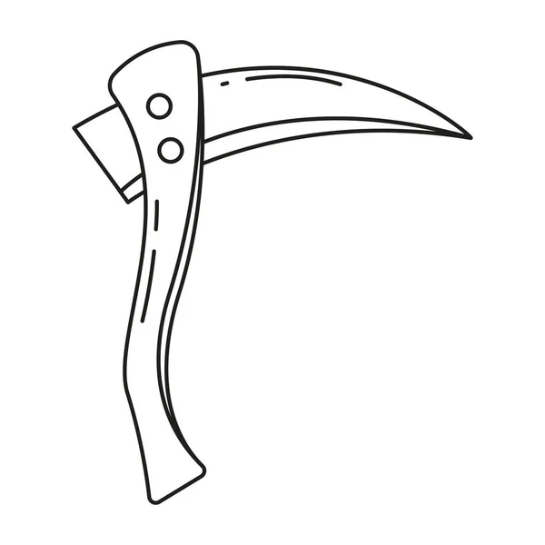 Izolovaná Kosa Zbraň Středověká Zbraň Ikona Vektorové Ilustrace — Stockový vektor