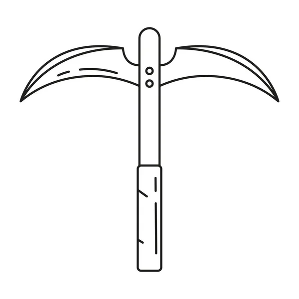Vereinzelte Sense Waffe Mittelalterliche Waffe Ikone Vector Illustration — Stockvektor