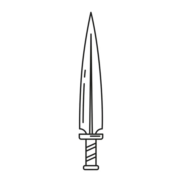 Arma Espada Isolada Ícone Medieval Ilustração Vetorial — Vetor de Stock