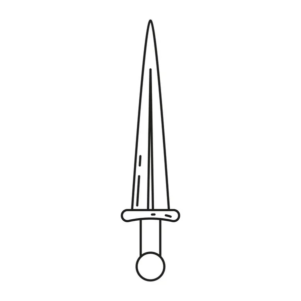 Ilustracja Odizolowanego Sztyletu Broni Średniowiecznej Ikony Wektora — Wektor stockowy