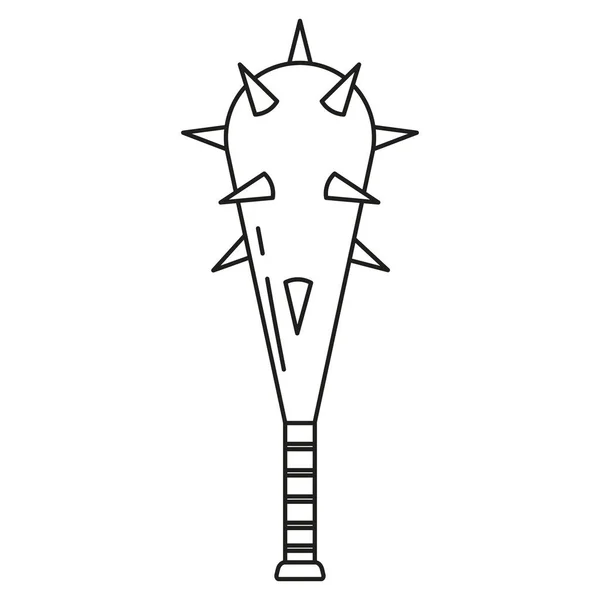 Isolierte Hammer Waffe Mittelalterliche Ikone Vector Illustration — Stockvektor
