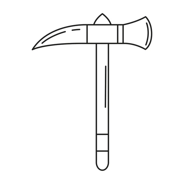 Isolierte Axt Waffe Mittelalterliche Ikone Vector Illustration — Stockvektor