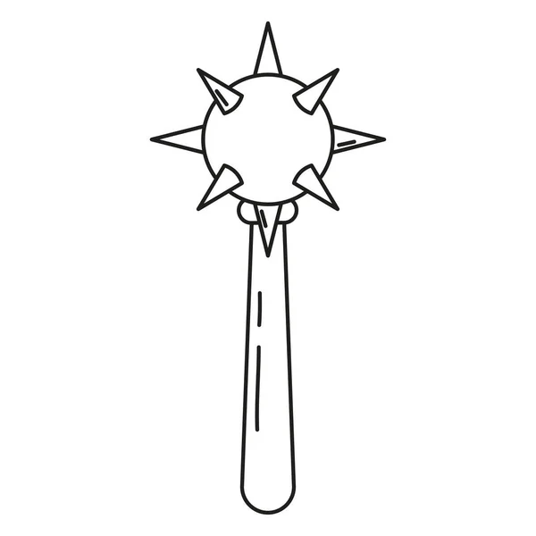Izolowany Maczuga Broń Średniowieczna Ikona Wektor Ilustracji — Wektor stockowy