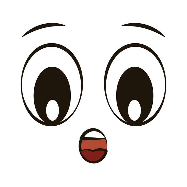 White Flat Surprised Face Avatar Expression Vector Illustration — Stock Vector