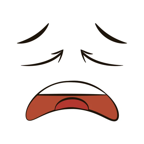 White Flat Sad Face Expression Avatar Vector Illustration — Stock Vector