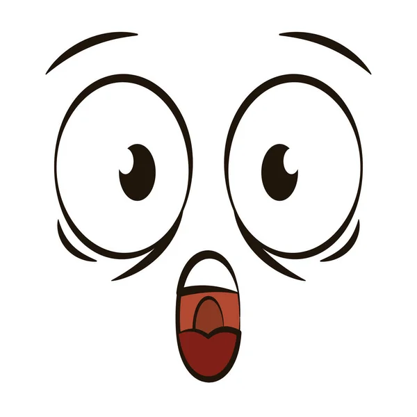 White Flat Surprised Face Avatar Expression Vector Illustration — Stock Vector
