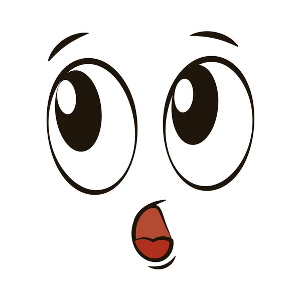 Weiß Flach Überrascht Gesicht Avatarausdruck Vector Illustration — Stockvektor